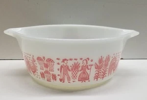 Vintage Amish Pyrex Pink Butterprint #472 1 1/2 Pt 1,5 Pt senza coperchio - OTTIME CONDIZIONI - Foto 1 di 8