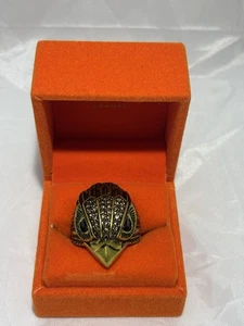 Kurt Geiger Jewelry Gold Ring Size 8 Eagle Head Crystal Pave Statement Ring - Picture 1 of 8