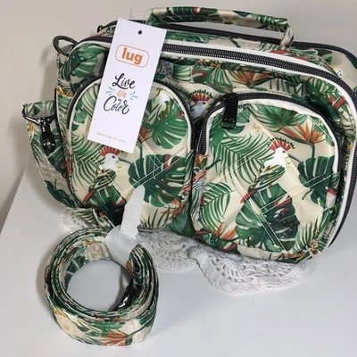 Bolso Bandolera LUG Rider Asa Superior Acolchado Cartera Verde PÁJAROS TROPICALES NUEVO CON ETIQUETAS Foto 1 de 4