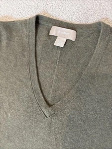 Ply Cashmere Brand Women's XL 100% Cashmere Pullover Mossy Green Sweater Preppy - Picture 1 of 13