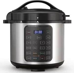16-in-1 Electric Pressure Cooker 8QT Slow Rice Cooker Non-Stick Stainless Steel - Picture 1 of 9