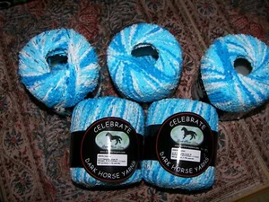 5 Ball Lot ~ Dark Horse "Celebrate" Nylon Velour & Satin Ladder Yarn ~ Sh 108 - Picture 1 of 3