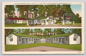 Deluxe Cottage Court Motel US 15 Walterboro SC South Carolina Postcard - Picture 1 of 2