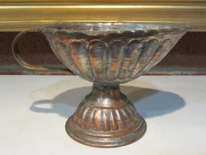Vintage 2-Tone Copper Server Creamer About 3-3/4" T Pedestal Handle & Spout - Picture 1 of 17