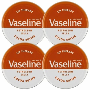 Vaseline Lip Therapy Petroleum Jelly, Cocoa Butter, 4 Pack, 20gm - Picture 1 of 1