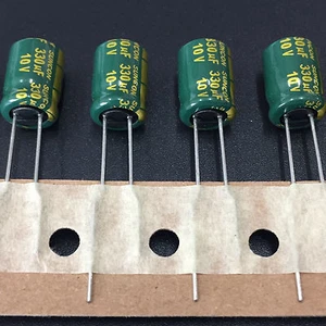 100pcs 10V 330uf 10V SUNCON (SANYO) AX 8x11.5 Low Impedance Long life Capacitor - Bild 1 von 2