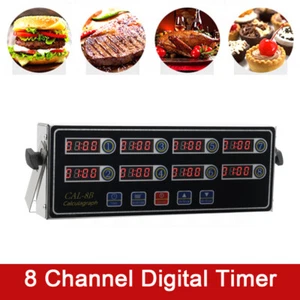 Digitaler kommerzieller Countdown CAL-8B 8-Kanal-Timer Küche Kalkulograph laut USA - Bild 1 von 17
