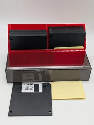 Diskettenbox Digit + 20xHD 3,5" Disketten BASF schwarz NOS + 20xDiskettenlabel - Bild 1 von 4