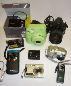 Job Lot 9 x Cameras Untested Fujifilm Sony Polaroid etc. - Picture 1 of 12