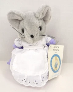 Eden Vintage Beatrix Potter Hunca Munca Gray Mouse Plush 6" Purple Dress NWT - Picture 1 of 8