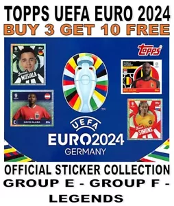 More details for topps euro 2024 germany sticker collection - group e - group f - legends