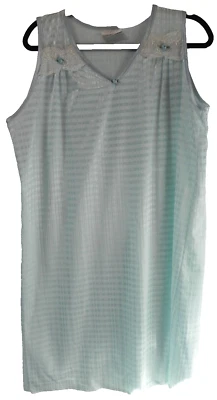 Camisón vintage Vanity Fair talla mediana (?) Boho azul claro sin mangas Foto 1 de 3