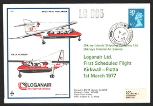 GB SCOTS ISLANDS Air Mail FIRST FLIGHT LOGANAIR Kirkwall - Flotta 1977 KA341 - Picture 1 of 8