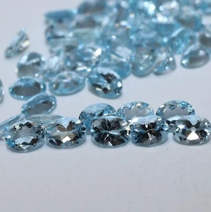 Lote al por mayor de piedras de corte VVS color aguamarina azul medio natural 3x4 mm - Imagen 1 de 12
