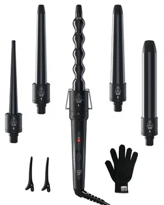 5 in 1 CurlingSet: Ohuhu Curling Iron Wand 5Pcs 0.35 to 1.25 Inch Interchangeabl - Picture 1 of 1
