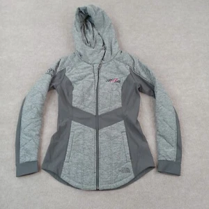 Joe Gibbs Racing Jacket Womens Small Gray Full Zip Hooded Stretch The North Face - Picture 1 of 12