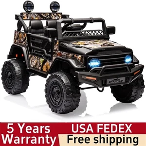 12V Ride on Truck Car with Remote Control Spring Suspension LED Lights Music - Picture 1 of 19