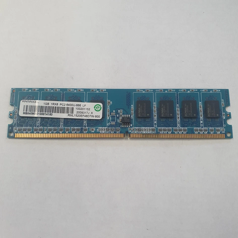 Ramaxel 1GB DDR2 RAM PC2-6400U 800MHz non-ECC Unbuffered DIMM RML1520EF48D7W-800 - Image 1 of 4