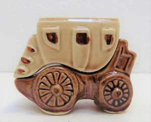 Vintage Wagon Salt & Pepper Shakers Ceramic Japan Victoria Brown & Beige - Imagen 1 de 6