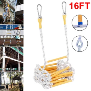 5m/16ft Feuer Flucht Seil Leiter Notfall Feuerleiter Feuer Flamme Fluchtleiter - Bild 1 von 15