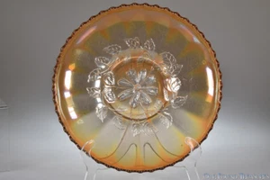 ca. 1910 COSMOS VARIANT by Dugan LIGHT MARIGOLD / CLAMBROTH 9.5” W Chop Plate - Picture 1 of 4