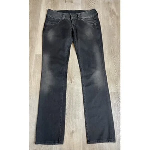 Pepe Jeans Womens 32x34 Black Venus Straight Leg Stretch Double Button - Picture 1 of 9