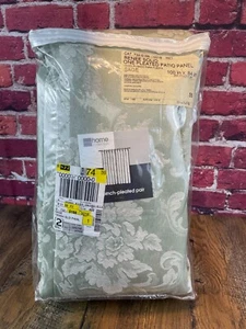 Preowned JC PENNEY Home RENEE SOLID ONE PLEATED PATIO PANEL 100" x 84" SAGE Nice - Picture 1 of 17