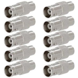 10 Pcs BNC Female to RCA Female Coax Coaxial Cable Adapter Connector CCTV Camera - Picture 1 of 3
