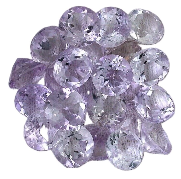 CUATRO PIEDRAS PRECIOSAS DE CUARZO LILA CLARO NATURAL BRASILEÑO REDONDO DE 7 MM EBS2820LL Foto 1 de 1