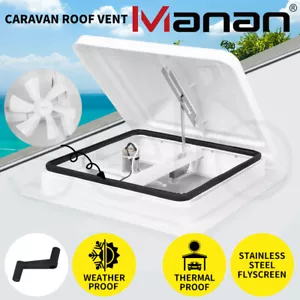 Manan Caravan Roof Vent 12V Fan Air Exhaust Hatch RV 355x355mm Motorhome Camper - Picture 1 of 12