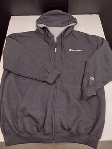 Champion Authentic Athleticwear Men's Grey Full Zip Hoodie 3XL #2281 - Picture 1 of 12