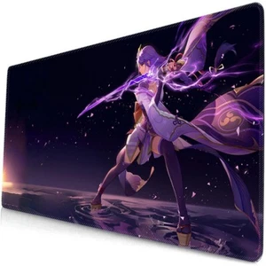 Genshin Impact Ei Raiden Shogun RGB Large Mousepad Anime LED Gaming Desk mat - Picture 1 of 13