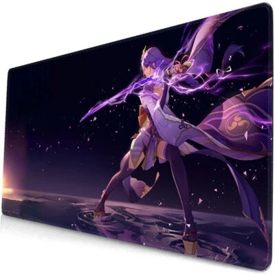 Genshin Impact Ei Raiden Shogun RGB Large Mousepad Anime LED Gaming Desk mat - Image 1 of 4