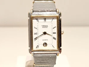 VINTAGE LUXURY ELEGANT TWO TONE TANK 23.5mm MEN LADIES QUARTZ WATCH "LIP" PARIS - Picture 1 of 11