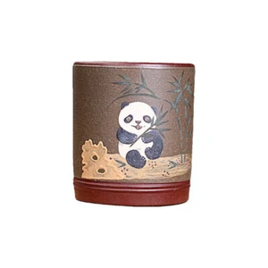 Handmade Tea Cup 130ml Marked Master Cup Real Yixing Zisha Purple Clay Panda New - Picture 1 of 10
