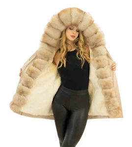 Winterjacke Wintermantel Pelzjacke Winter Parka mit Pelz Fell Echtfell Echtpelz - Bild 1 von 15