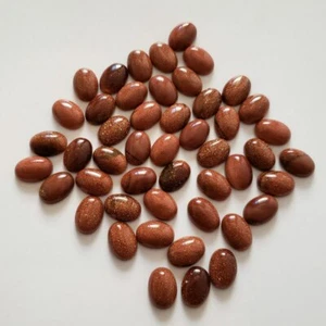 Wholesale 100pcs 10x14mm Gold Sand Stone Oval CAB CABOCHON Beads Jewelry Making - Picture 1 of 6