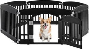 6 Panel Dog Playpen Indoor Fence with Door, Small Medium Pet, Puppy Cage,24“ - Picture 1 of 7