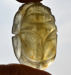Libysches Wüstenglas, ägyptischer Skarabäus, Skarabäuskäfer, Asteroideneinschlag - 100 Karat - Bild 1 von 6