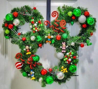 Unique Disney Christmas Wreaths, Holiday Christmas Wreaths, Mickey Decor - Image 1 of 4