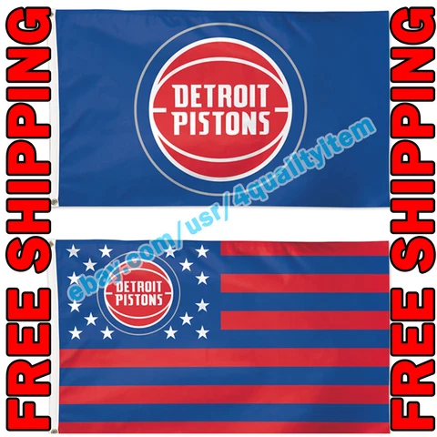 Deluxe Detroit Pistons Logo USA Stars Stripes Flag Banner 3x5 ft NBA Fan 2021 Cover