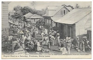 Regent Road on a Saturday Freetown Sierra Leone postmark 1909 - A Lisk Carew - Picture 1 of 2
