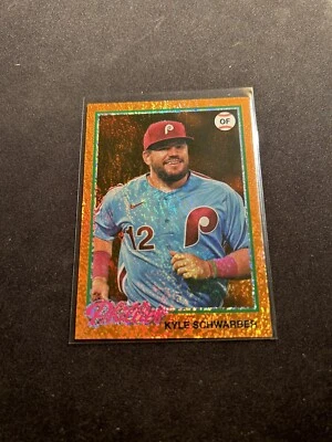2022 Topps Archives Baseball Kyle Schwarber #141 Orange Hot Foil /15 - Image 1 of 2