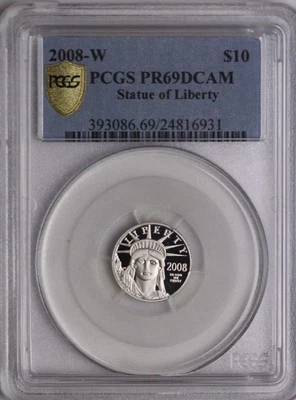 2008-W $10  .9995 Fine Platinum Eagle PCGS PR69DCAM - Image 1 of 2