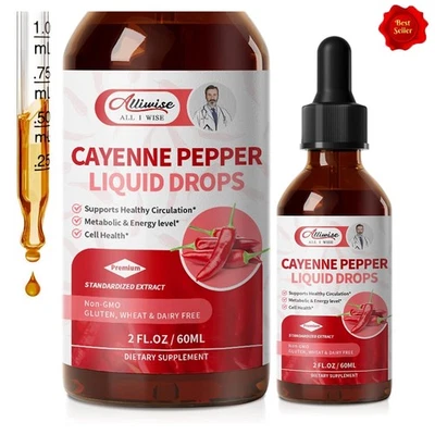 Vascu Flow Cayena Pimienta Espino Remolacha Raíz Cúrcuma Vitamina Líquida Gotas 60ML Foto 1 de 4