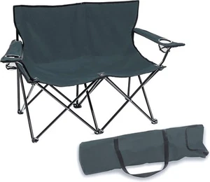 Trademark Innovations Loveseat Style Double Camp 40"L x 22"W x 31.5"H, Grey  - Picture 1 of 1