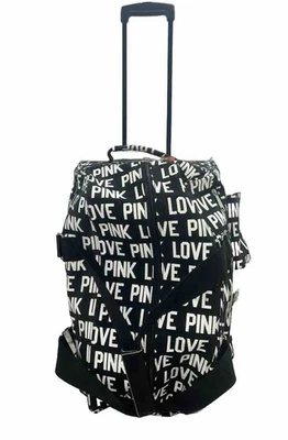 BLANCO Victoria's Secret Rosa “Love” Bolso de Lona Rodante Maleta De Colección En muy buen estado Foto 1 de 4