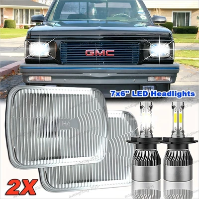Par de faros LED 7X6" 5X7" halo alto/bajo DRL ajuste 82-93 Chevy C10 C20 C4 GMC S15 Foto 1 de 4