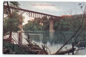 Postcard Bridge at Fort Snelling Minnesota 1909 River View V.O. Hammon Franklin - Picture 1 of 2