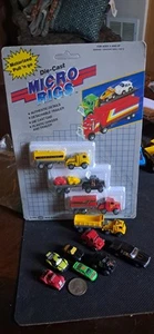 Micro Rig Die Cast Pull n Go Vintage 1989 Nuovo #309 + 8 Micro Veicoli Assortiti  - Foto 1 di 11